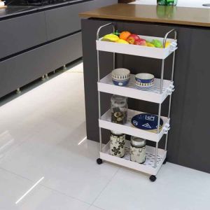 Buy cheap 4 Tier Slim Kitchen Trolley Rack for Vegetable reusable lightweight Easy to install from wholesalers