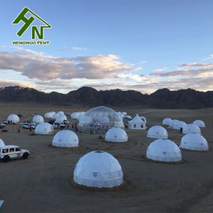 Buy cheap Cold Winter Half Sphere Geodesic Dome Tent With Stove High Snow Load Steel Frame from wholesalers