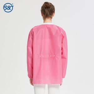 Buy cheap SMS Disposable Lab Coat With Knit Cuffs and Collar from wholesalers