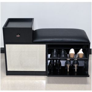 Black Knock Down Package Space Saving Entryway Shoe Bench
