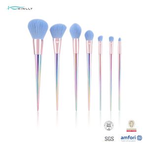 Buy cheap Custom Logo 7pcs Travel Makeup Brush Set Gradient Colorful Plastic Handle from wholesalers
