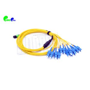 Buy cheap SM 12 Fibers MPO Trunk Cable MPO Female - SC UPC Harness Cable 9 / 125μm Straight Fanout SC Duplex 0.5m Type A LSZH from wholesalers