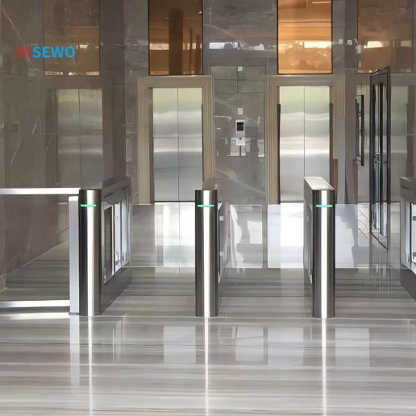 Optical Swing Gate Turnstile Directional Access for Pedestrians in Office