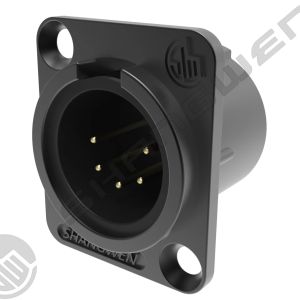 China High Quality Mini 5-Pin XLR Male Audio Connector IP40 Zinc Alloy Shell in Gold Indoor Microphone Audio Cable Plug in Black on sale