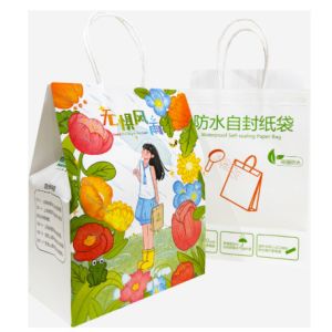 Buy cheap Custom Eco Friendly Paper Shoping Bag Waterproof Kraft Self Seal Paper Bag With Handle from wholesalers