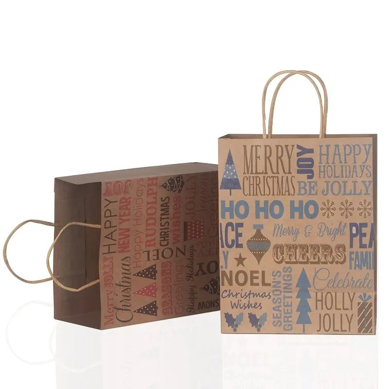 Kraft Paper Packaging Bags With Custom Logo Reusable Cheap Brown Paper Bags