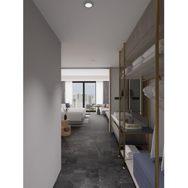 Custom Walnut Wood Finish Hotel Bedroom Furniture King Guest Room Layout Full Set