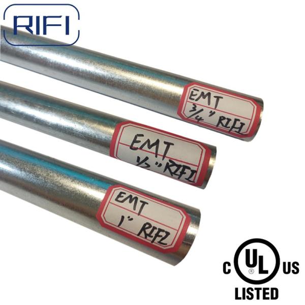 Quality 1/2"-4"  UL approval Steel Die Cast Zinc Plated EMT Conduit Pipe Quick and Easy Installation and Concealed Installations for sale
