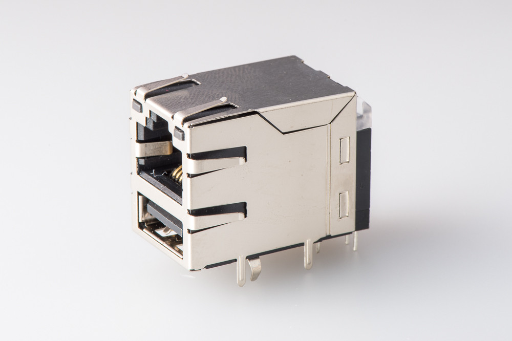 Buy cheap Shielded RJ45 USB Connector Rj45 Cat 5 8P8C Ethernet Female Jack with Magnetic from wholesalers