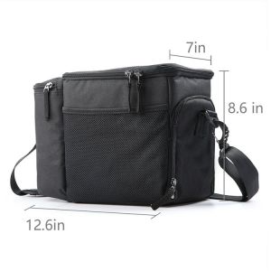 China Aluminum Foil 6 Can Cooler Bags 600D Two Sided Mesh Pockets Black Color on sale