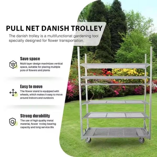 Quality Foldable Dutch Flower Trolley White Easy To Clean Perfect for sale