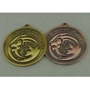 Buy cheap Antique Brass Zinc Alloy Shooting Medals Die Cast With 3D from wholesalers