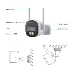 Buy cheap CCTV Mini WiFi Camera Night Vision Dual Light CCTV Home Support NVR Waterproof Wifi Camera from wholesalers