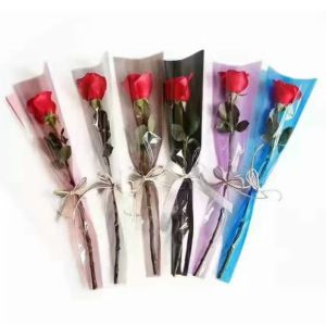 Buy cheap Transparent Opp Single Rose Bouquets Flower Sleeve Packaging Gravure Printing from wholesalers