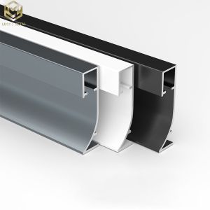 China 2.4m Length Extruded Aluminum Skirting Profile With Cable Management Channel on sale