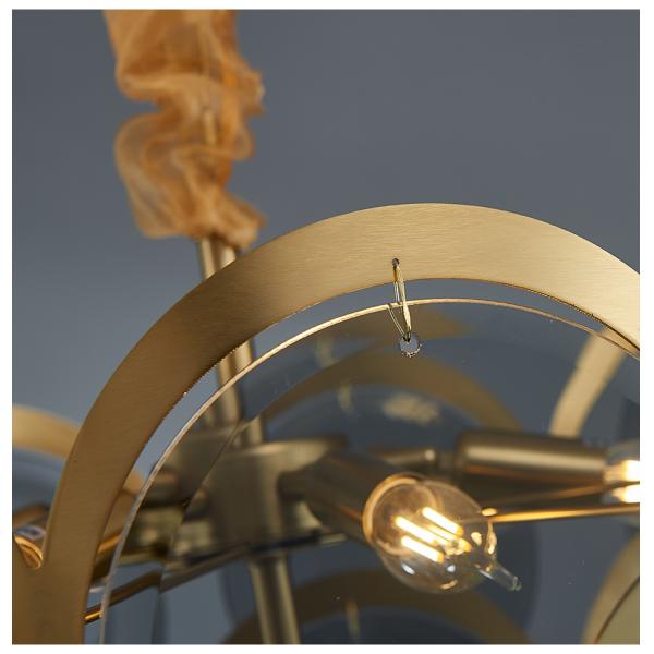 Modern chandeliers for living room home decor rectang smoke gray glass Blue Chandelier(WH-MI-312)