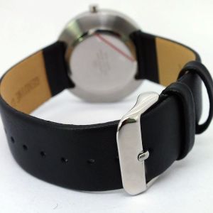 watch Stainless steel case with geniune leather strap watch from manufacture