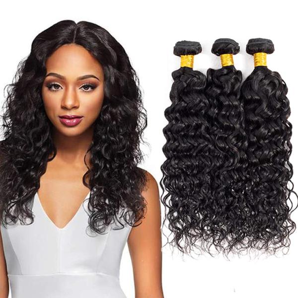 Quality WATER WAVE Cheap Natural  Remy Indian Human Hair Vendor Weave Bundles and wefts for sale
