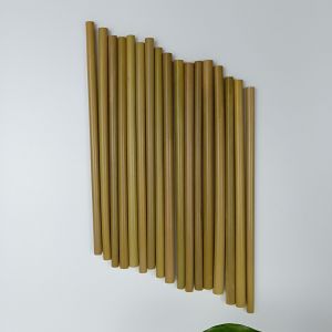 Custom Natural Biodegradable Bamboo Straws 20cm Reusable Straight Straws With