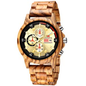 Buy cheap Man Zebra Wooden Quartz Watch Chronograph Stopwatch Calendar 1010-1 product