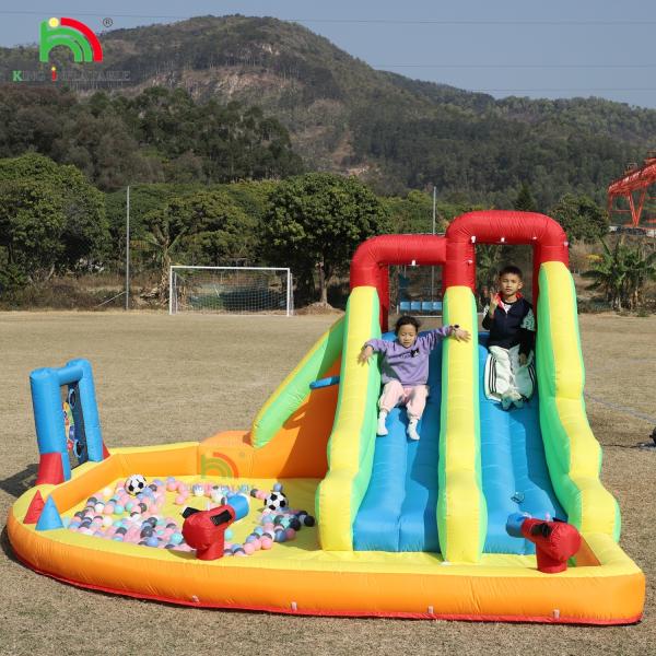 Inflatable Bouncer Combo Bounce House Double Lane Inflatable Water Slide With Water Pool Trampoline Shooting Net Basket Climbing