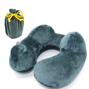 Buy cheap Home Camping Inflatable Travel Pillow , Soft Velvet Airplane Neck Pillow from wholesalers