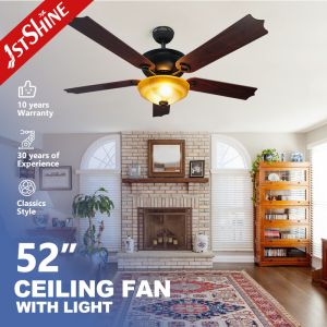 1stshine Remote Ceiling Fan Light with Traditional 5 MDF Blades and Home Office