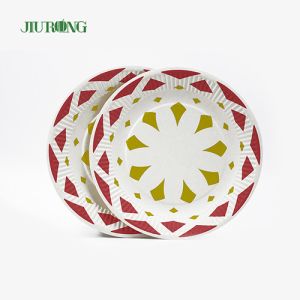 Buy cheap Kraft 9inch 30cm dia Biodegradable Paper Plates Greaseproof UV Coating from wholesalers
