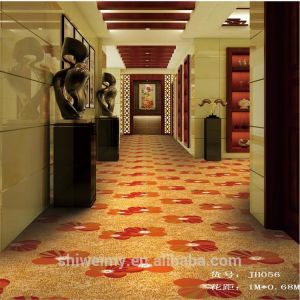 Soft flower printed pattern wall to wall nylon hall carpet