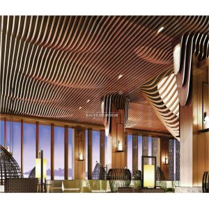 Buy cheap Timber Cladding Linear Baffle Aluminium Alloy Profile Wood Tile Ceiling from wholesalers