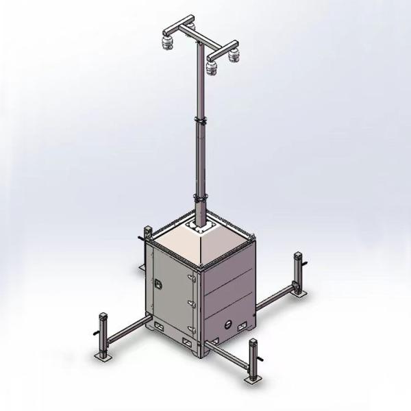 Quality Mobile Construction Site Monitoring Cabinet With 6m Telescopic Mast for sale