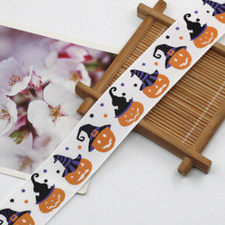 Wholesale bat ghost witch printing halloween holiday grosgrain webbing printed