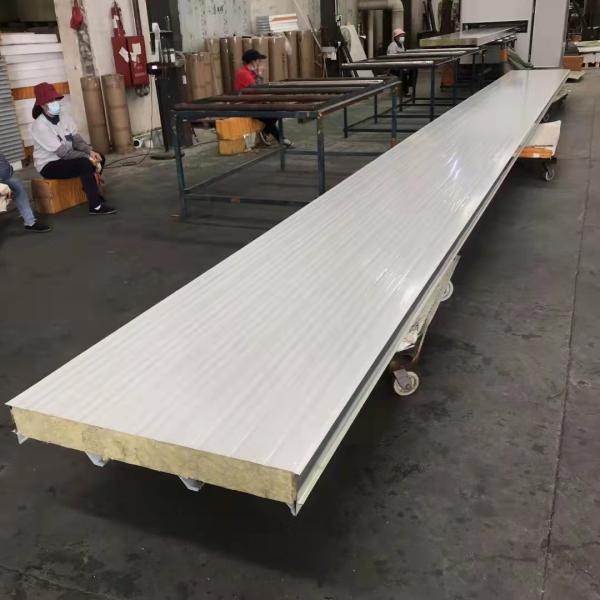Quality 100mm Thickness Rock Wool Sandwich Roof Panel For Ceiling for sale