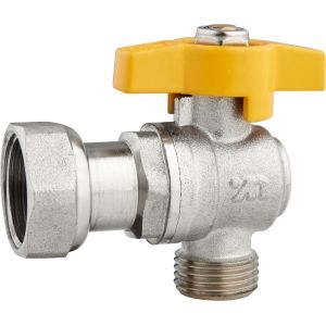 Buy cheap 5802C Gas Stove Valve Brass Ball Valve Angle Type DN15 for Residential Gas Supply with Flexible Female Threaded Nut from wholesalers