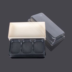 Buy cheap Rectangular 3 Compartment 16*8*5cm Plastic Pastry Container from wholesalers