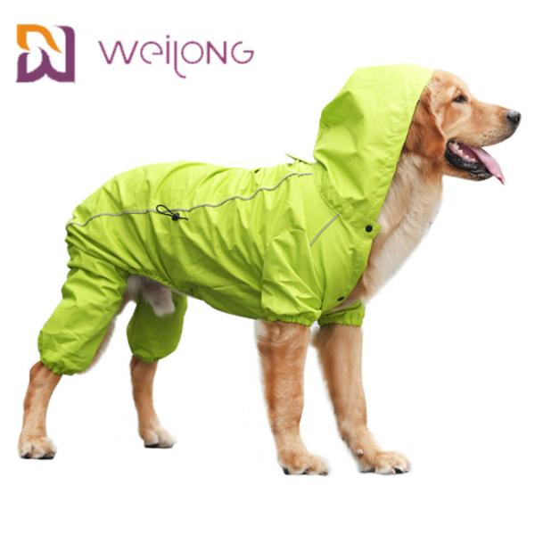 Quality Safety Stripe Pet Raincoat Full Customization Dog Reflective Raincoat for sale
