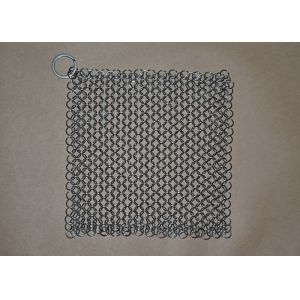 Buy cheap Rectangular Chainmail Cast Iron Pan Scrubber Stainless Steel Wire Scrubber from wholesalers