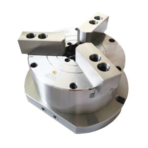 Through Hole Lathe Machine Tube Chuck , Pneumatic 3 Jaw Chuck