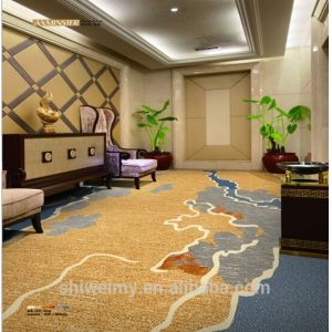 Soft flower printed pattern wall to wall nylon hall carpet