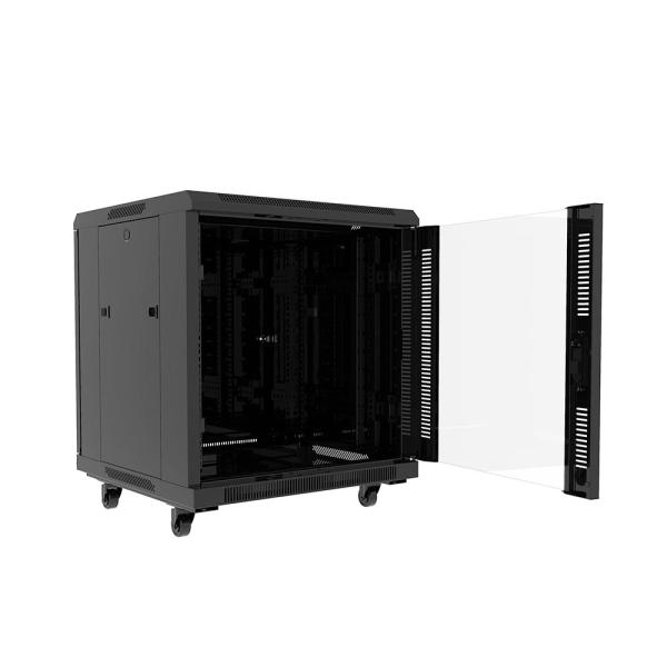 Quality Classic Model 12U Server Rack With Glass Door Cabinet for sale