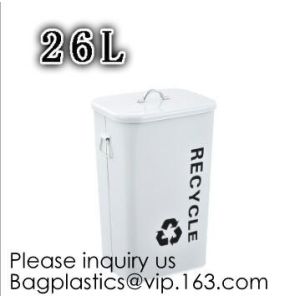 Metal Waste Bin Trash Cans Tin Garbage Bin,Stainless Steel Push Door Garbage Bin