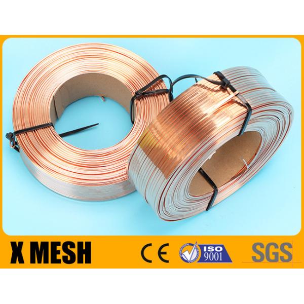 Buy cheap Copper Coated Stitching Wire Galvanized Flat Steel With 1.15mm By 0.55mm Type from wholesalers