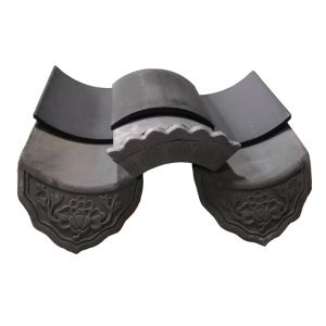 Handmade Grey Clay Roof Shingles Sustainable China Style Resilient Tile