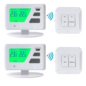 Buy cheap Load Rating 6 2A Electronic Wireless Smart RF Thermostat With 2x AAA 1.5V Lithium Battery Supports Remote Monitoring Energy Heating Cooling Control from wholesalers