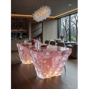 Elegant Modern Design Reception Desk Luxurious Stone-Finished Hotel Lobby Front