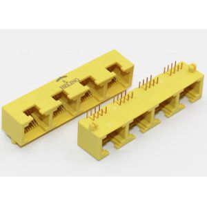 Buy cheap 1 X 4 Yellow Side Entry RJ45 Modular Jack THT For Network Router from wholesalers