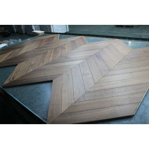 Buy cheap Natural Walnut Engineered Wood Chevron Flooring Brushed UV Lacquer from wholesalers