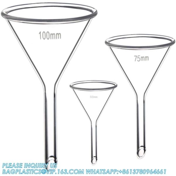 Buy cheap Glass Funnel Set, 3 Sizes - 50, 75, And 100mm, Short Stem, Borosilicate Glass, Heavy Wall, Karter Scientific from wholesalers