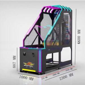Big LCD Arcade Basketball Shooting Machine With Video Screen 250*110*257cm