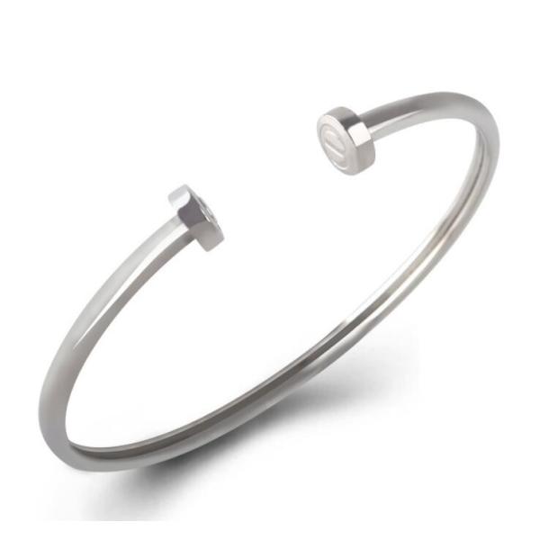 Quality High Polish Stainless Steel Nail Bangle Gold Color New Style Rhinestone Zircon Rose Gold Bangle for sale